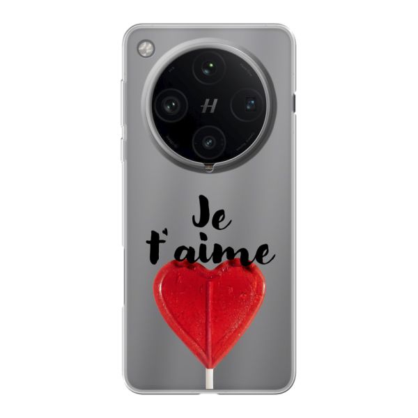 Transparant flexibel Oppo Find X8 Pro hoesje met Hartvormige Lolly - Je t'aime