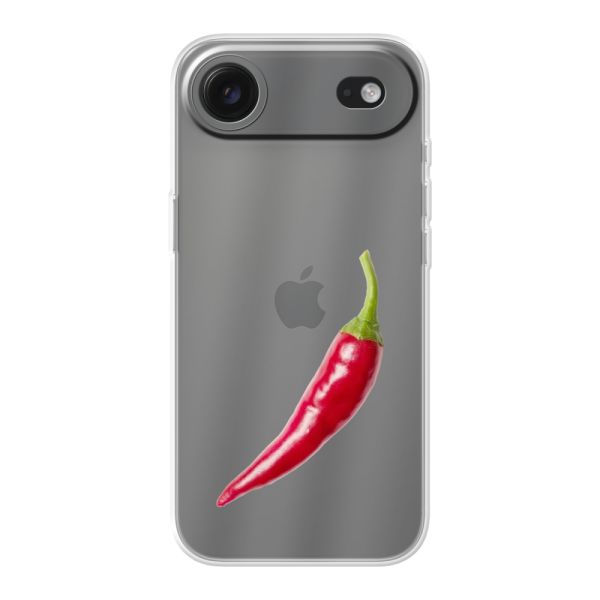 Transparente flexible iPhone Air Hülle mit roter Chili - Scharfes Design
