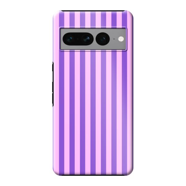 Besonders robuste Google Pixel 7 Pro Hülle mit lila-rosa Pastellstreifen