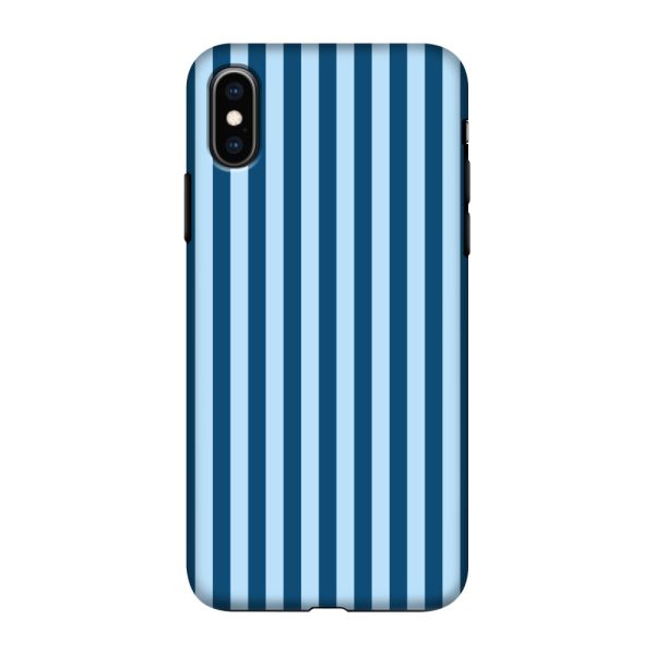 Coque iPhone X ultra-résistante à rayures bleues