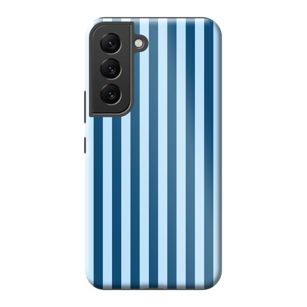 Extra sterk Samsung Galaxy S22 hoesje met blauwe strepen