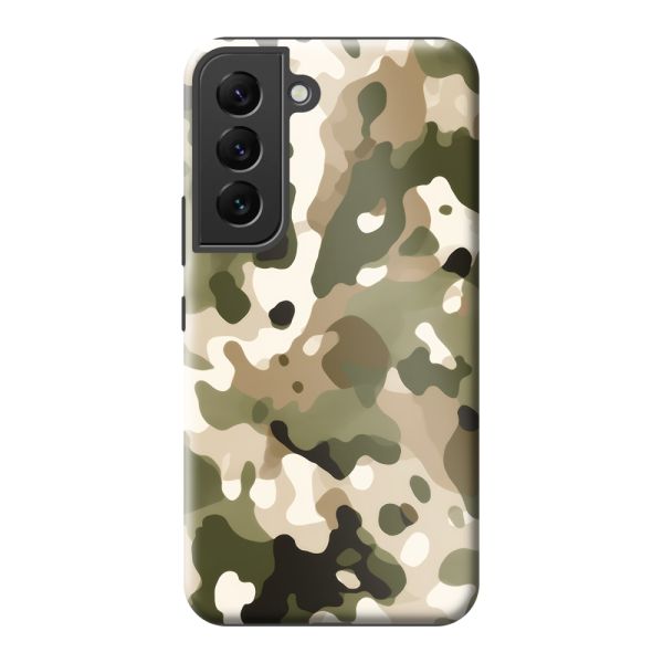 Extra sterk Samsung Galaxy S22 hoesje met Camouflage Print - Legerprint