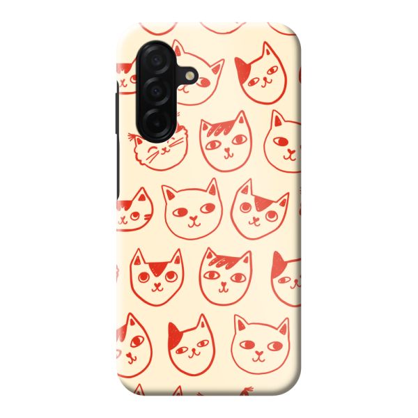 Coque Samsung Galaxy A26 ultra-résistante avec têtes de chat - Chats rouges sur fond crème