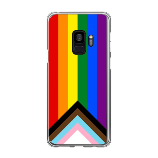 Flexibel Samsung Galaxy S9 hoesje met Regenboog Vlag - Progress Pride Vlag