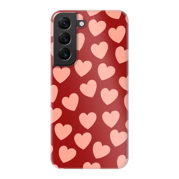 Volledig bedrukt Samsung Galaxy S22 hard case hoesje met Lichte Hartjes