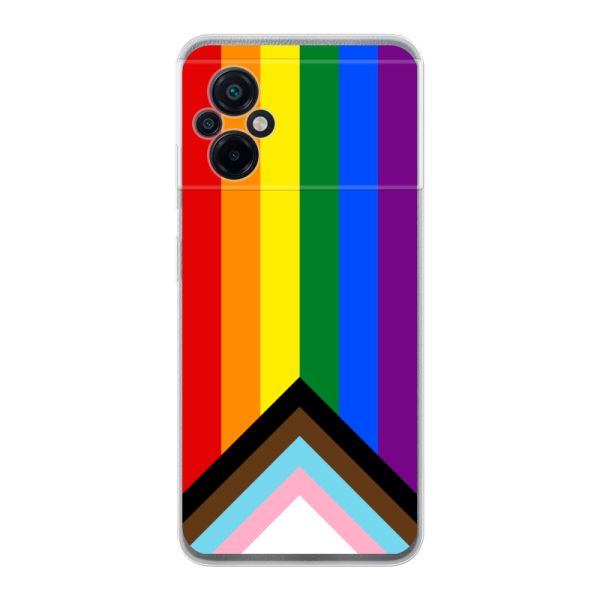 Flexibel Xiaomi Poco M5 4G / 5G hoesje met Regenboog Vlag - Progress Pride Vlag