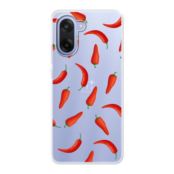 Coque OnePlus Nord CE5 flexible transparente avec Piments Rouges - Motif Transparent Chili Pepper