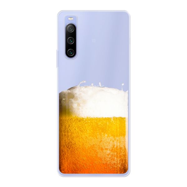 Transparant flexibel Sony Xperia 10 IV hoesje met Vers Getapt Biertje - Bierprint