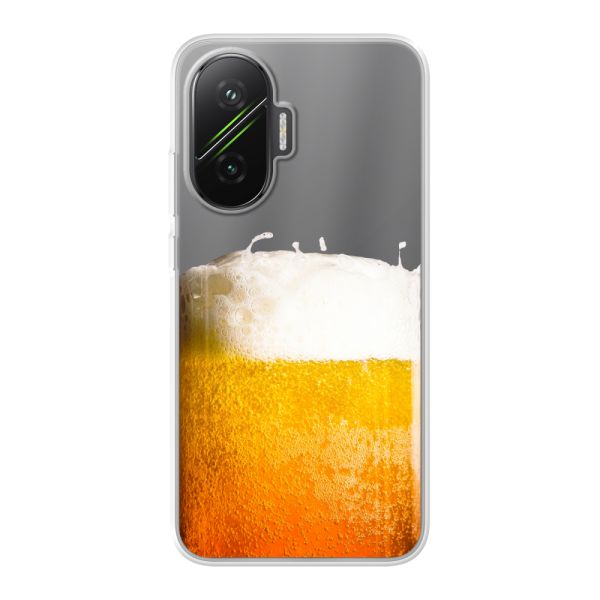 Transparant flexibel Xiaomi Poco F7 hoesje met Vers Getapt Biertje - Bierprint