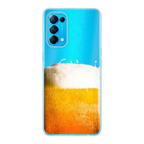 Transparant flexibel Oppo Reno5 5G hoesje met Vers Getapt Biertje - Bierprint