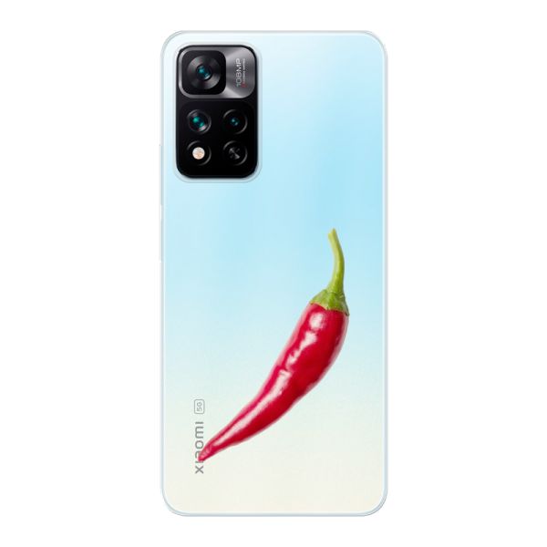Transparant flexibel Xiaomi 11i hoesje met Rode Peper - Pittig Design