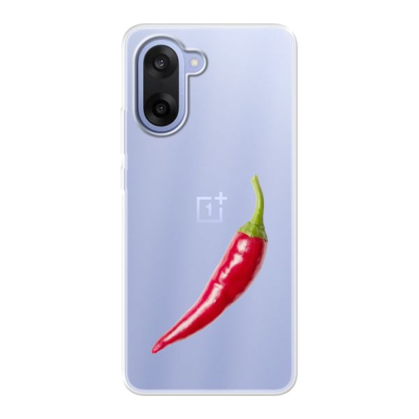 Coque OnePlus Nord CE5 flexible transparente avec piment rouge - Design épicé