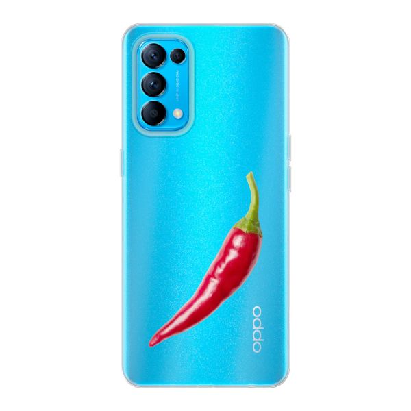 Transparant flexibel Oppo Find X3 Lite hoesje met Rode Peper - Pittig Design
