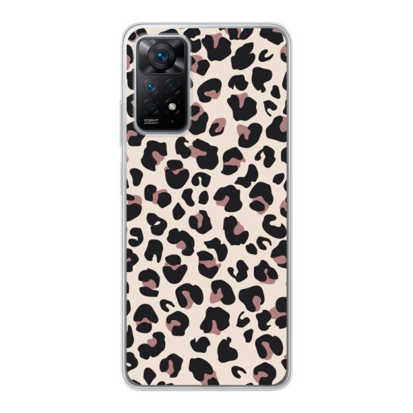 Coque Xiaomi Redmi Note 11 Pro flexible transparente avec imprimé panthère – léopard beige
