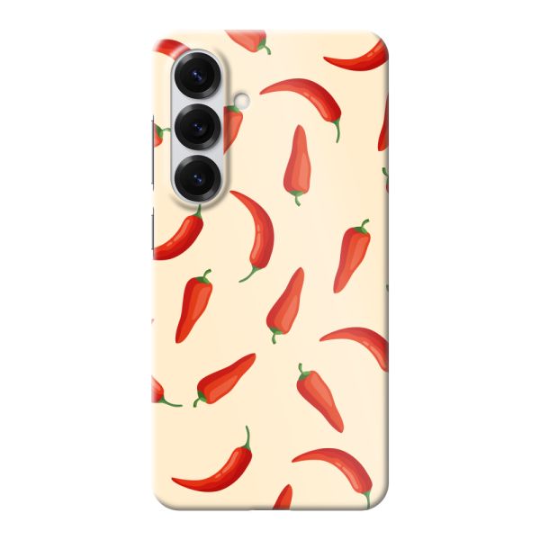 Coque hard case Samsung Galaxy S25 entièrement imprimée aux piments rouges – Motif Chili Pepper