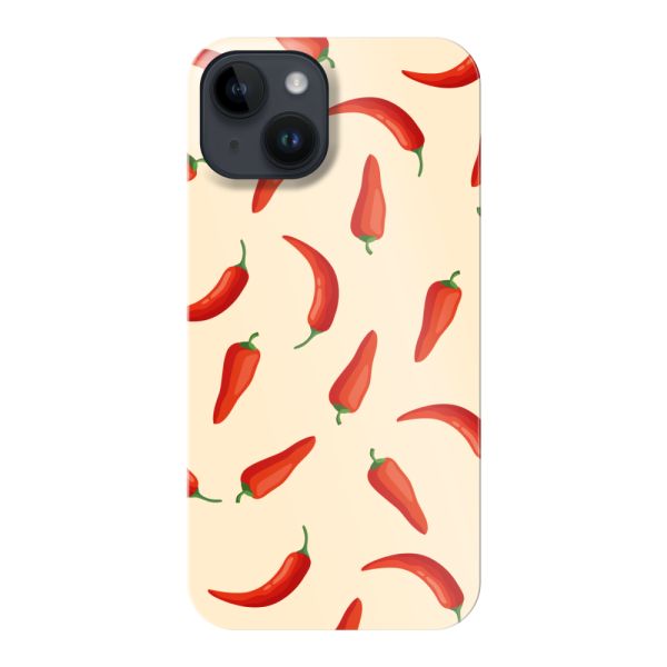 Coque hard case iPhone 14 entièrement imprimée aux piments rouges – Motif Chili Pepper
