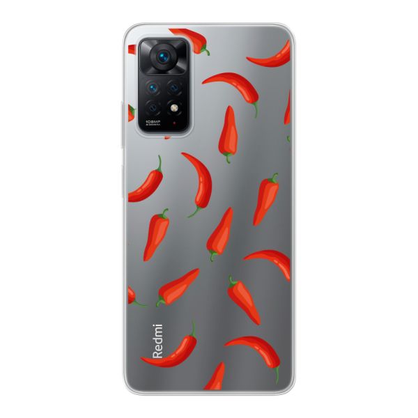 Coque Xiaomi Redmi Note 11 Pro flexible transparente avec Piments Rouges - Motif Transparent Chili Pepper