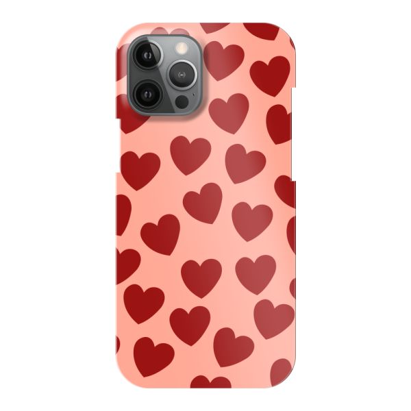 Coque hard case iPhone 12 Pro Max entièrement imprimée aux Cœurs Rouges