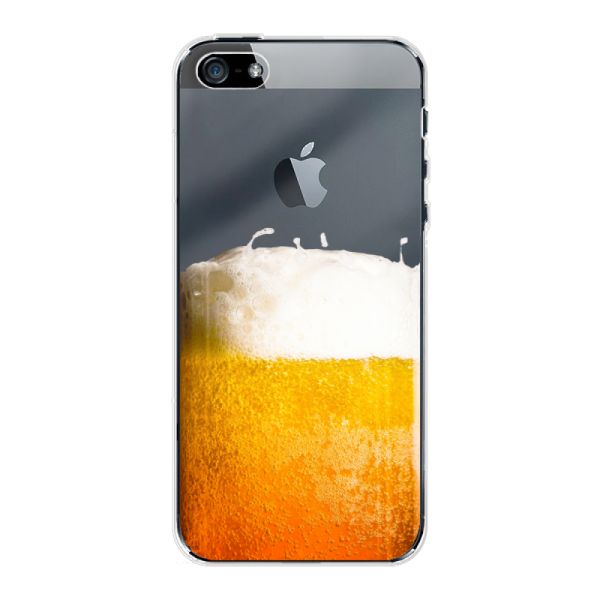 Transparant flexibel iPhone 5 hoesje met Vers Getapt Biertje - Bierprint