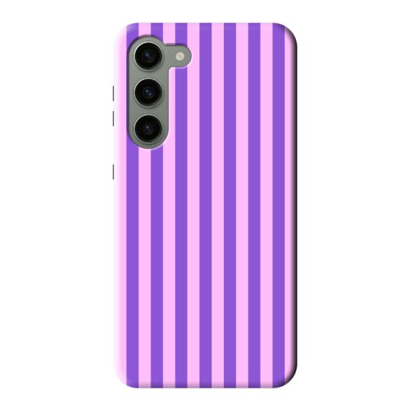 Extra sterk Samsung Galaxy S23 Plus hoesje met Paars-roze pastelstrepen