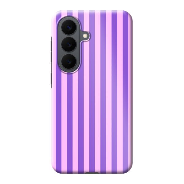 Coque Samsung Galaxy S26 ultra-résistante à rayures pastel violet-rose