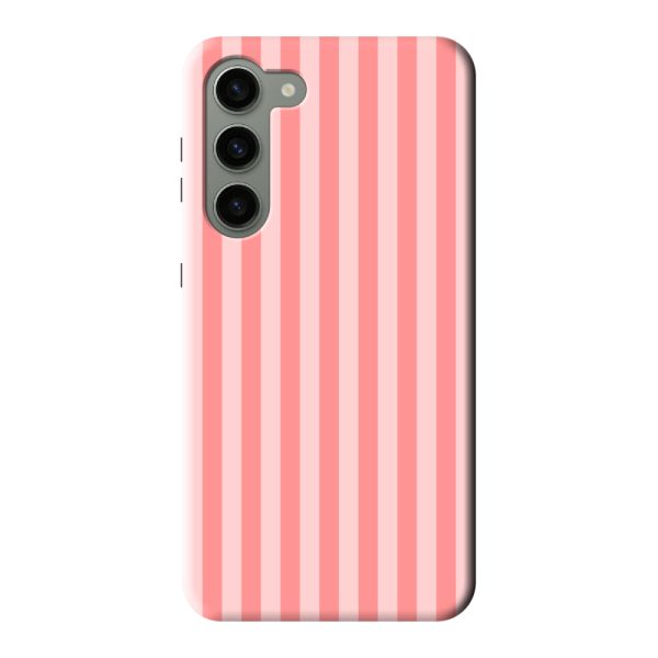 Extra sterk Samsung Galaxy S23 Plus hoesje met Koraal-roze strepen
