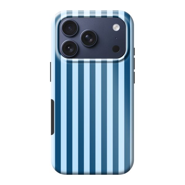 Coque iPhone 17 Pro ultra-résistante à rayures bleues