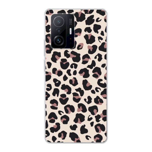 Transparant flexibel Xiaomi 11T hoesje met Panter Print - Beige Luipaardprint