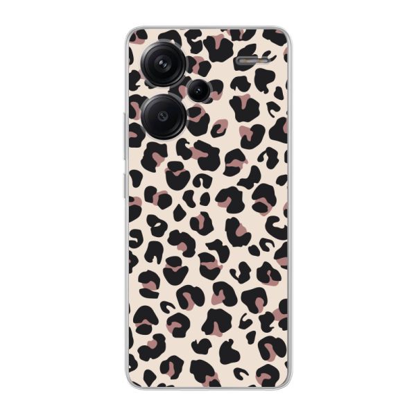 Coque Xiaomi Redmi Note 13 Pro+ flexible transparente avec imprimé panthère – léopard beige