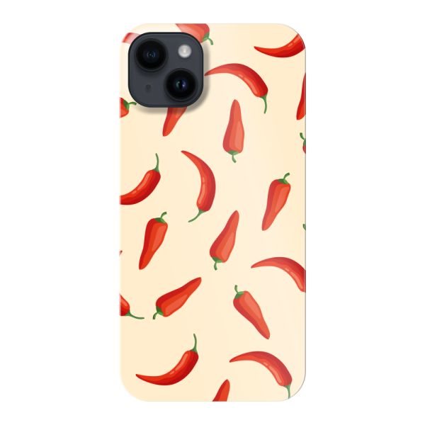 Coque hard case iPhone 14 Plus entièrement imprimée aux piments rouges – Motif Chili Pepper