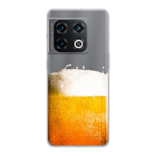Transparant flexibel OnePlus 10 Pro hoesje met Vers Getapt Biertje - Bierprint