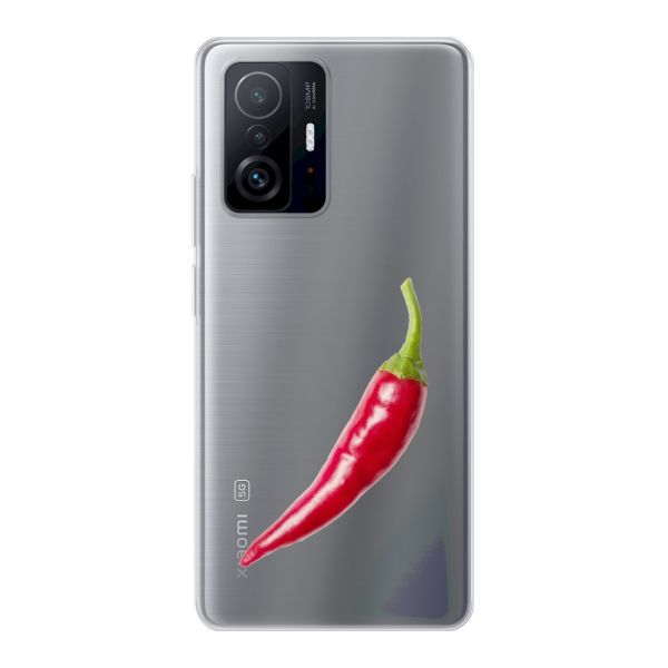 Transparant flexibel Xiaomi 11T hoesje met Rode Peper - Pittig Design