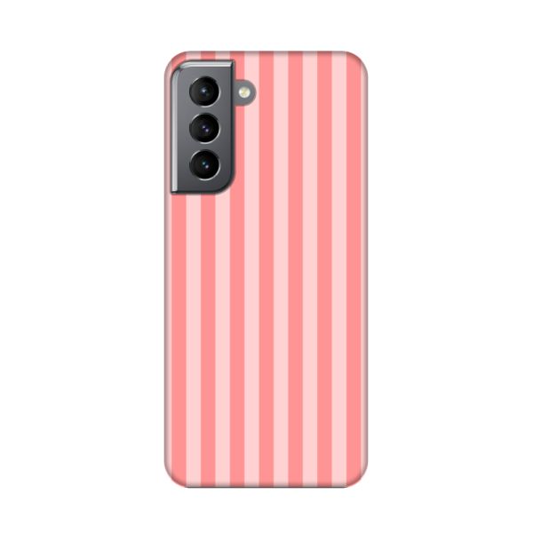Extra sterk Samsung Galaxy S21 5G hoesje met Koraal-roze strepen