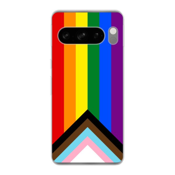 Coque Google Pixel 8 Pro flexible transparente avec Drapeau arc-en-ciel - Drapeau Progress Pride