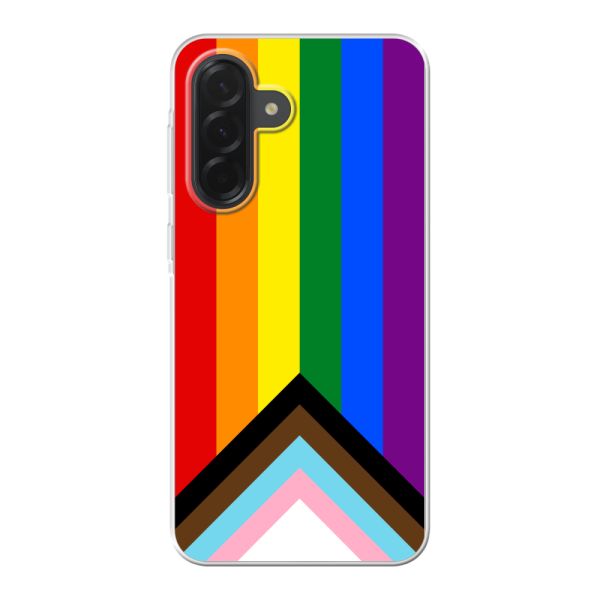 Flexibel Samsung Galaxy A36 hoesje met Regenboog Vlag - Progress Pride Vlag