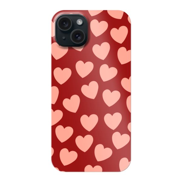 Vollständig bedrucktes iPhone 15 Plus hard case mit Zarten Herzchen