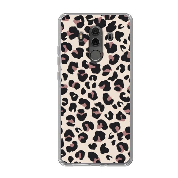 Transparant flexibel Huawei Mate 10 Pro hoesje met Panter Print - Beige Luipaardprint