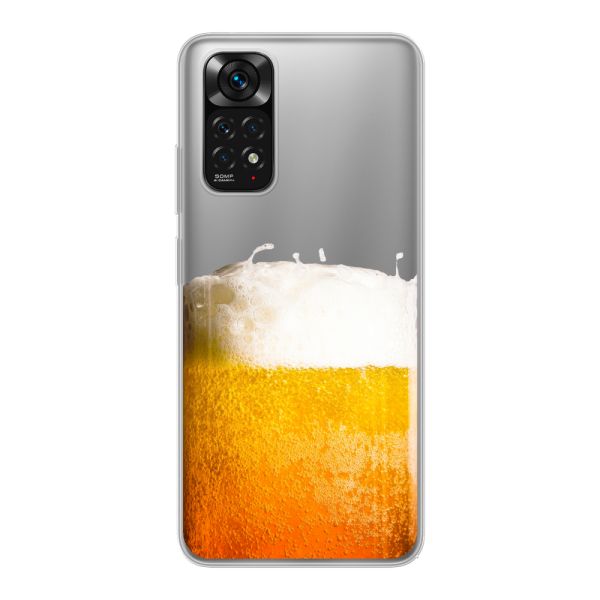 Transparant flexibel Xiaomi Redmi Note 11 hoesje met Vers Getapt Biertje - Bierprint
