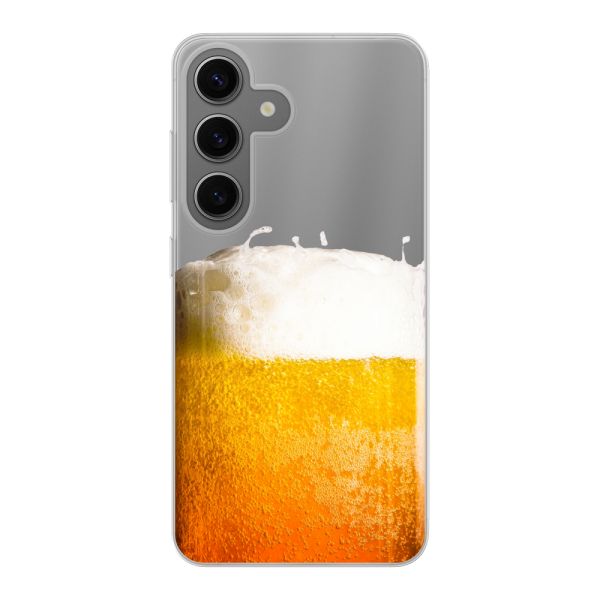 Transparant flexibel Samsung Galaxy S24 hoesje met Vers Getapt Biertje - Bierprint