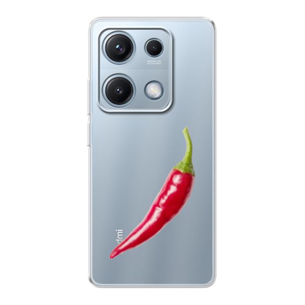 Transparant flexibel Xiaomi Redmi Note 14S hoesje met Rode Peper - Pittig Design