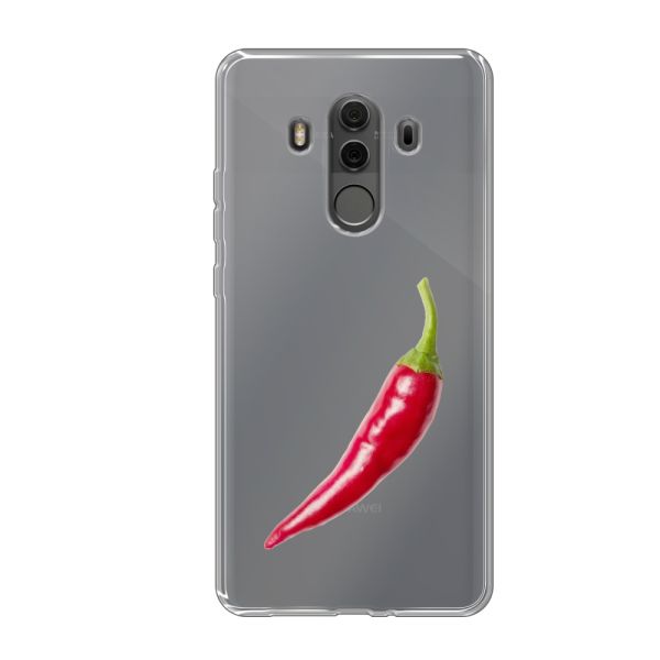 Transparant flexibel Huawei Mate 10 Pro hoesje met Rode Peper - Pittig Design