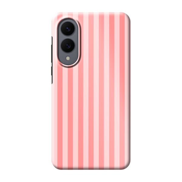Extra sterk Samsung Galaxy S25 Edge hoesje met Koraal-roze strepen