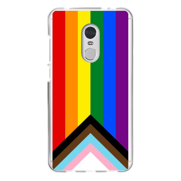 Transparente flexible Xiaomi Redmi 5 Hülle mit Regenbogenfahne - Progress Pride Flagge