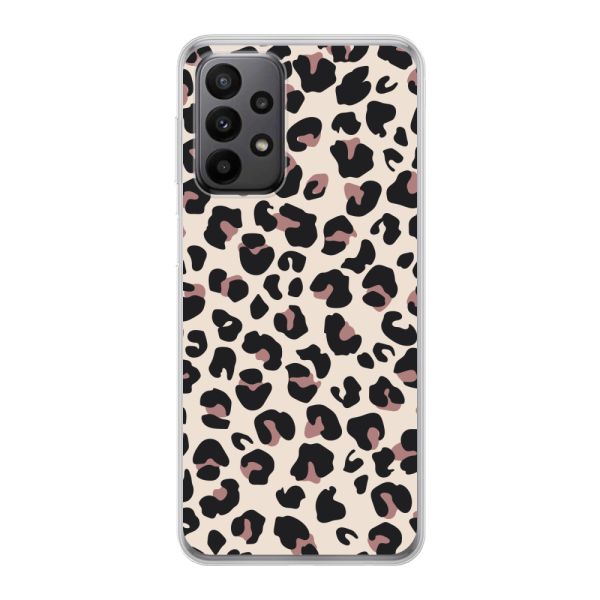 Transparant flexibel Samsung Galaxy A23 5G hoesje met Panter Print - Beige Luipaardprint