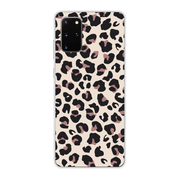 Transparant flexibel Samsung Galaxy S20 Plus hoesje met Panter Print - Beige Luipaardprint
