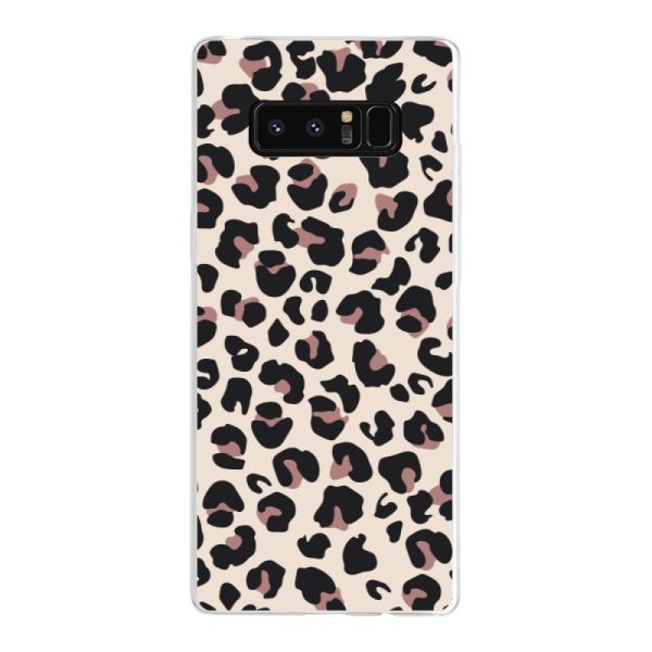 Coque Samsung Galaxy Note 8 flexible transparente avec imprimé panthère – léopard beige