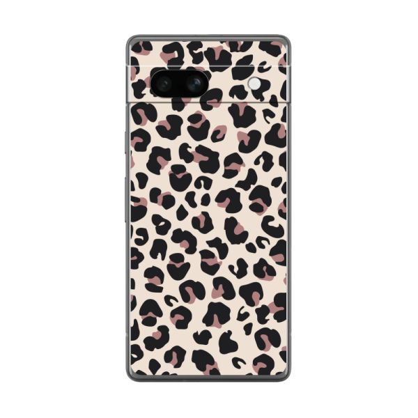 Transparant flexibel Google Pixel 7a hoesje met Panter Print - Beige Luipaardprint