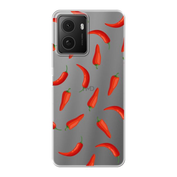 Transparant flexibel HMD Pulse hoesje met Rode Pepers - Transparant Chili Pepper Patroon