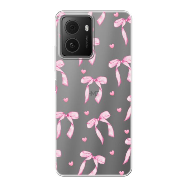 Transparant flexibel HMD Pulse hoesje met Roze Strikjes en Hartjes