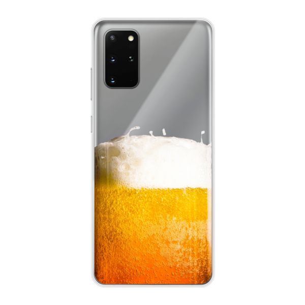 Transparant flexibel Samsung Galaxy S20 Plus hoesje met Vers Getapt Biertje - Bierprint